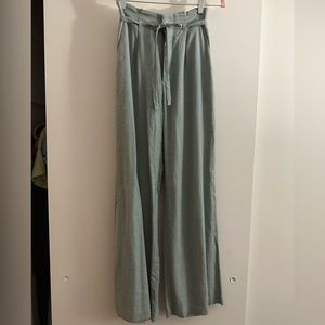 Sage Wide Leg Linen Pant